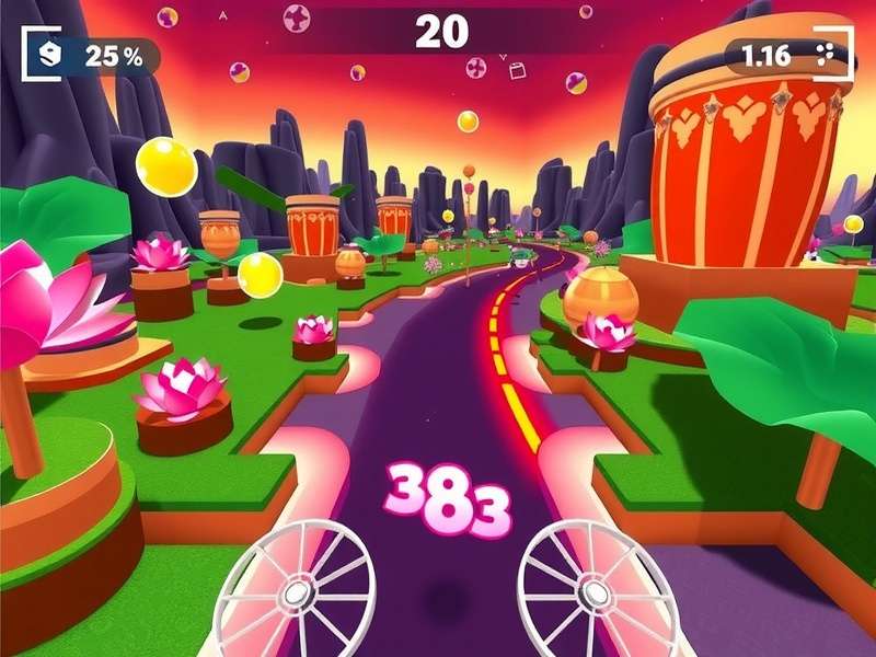 Lotus Long Shot game screenshot showing colorful gameplay